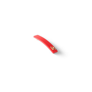 Barrette Classique XS Midnight Rouge — worn at the nape, natural styling