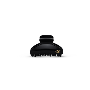Sacrae Eva Small Claw Clip in glossy black — fine acetate clip on light background