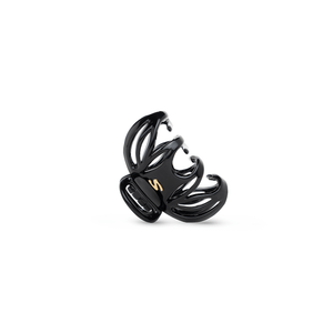 Lena Small Claw Clip glossy black — overhead flatlay