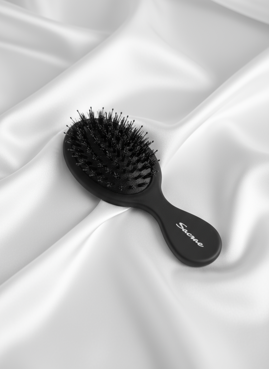 Sacrae Mini Boar Hair Brush — Luxury Travel Brush