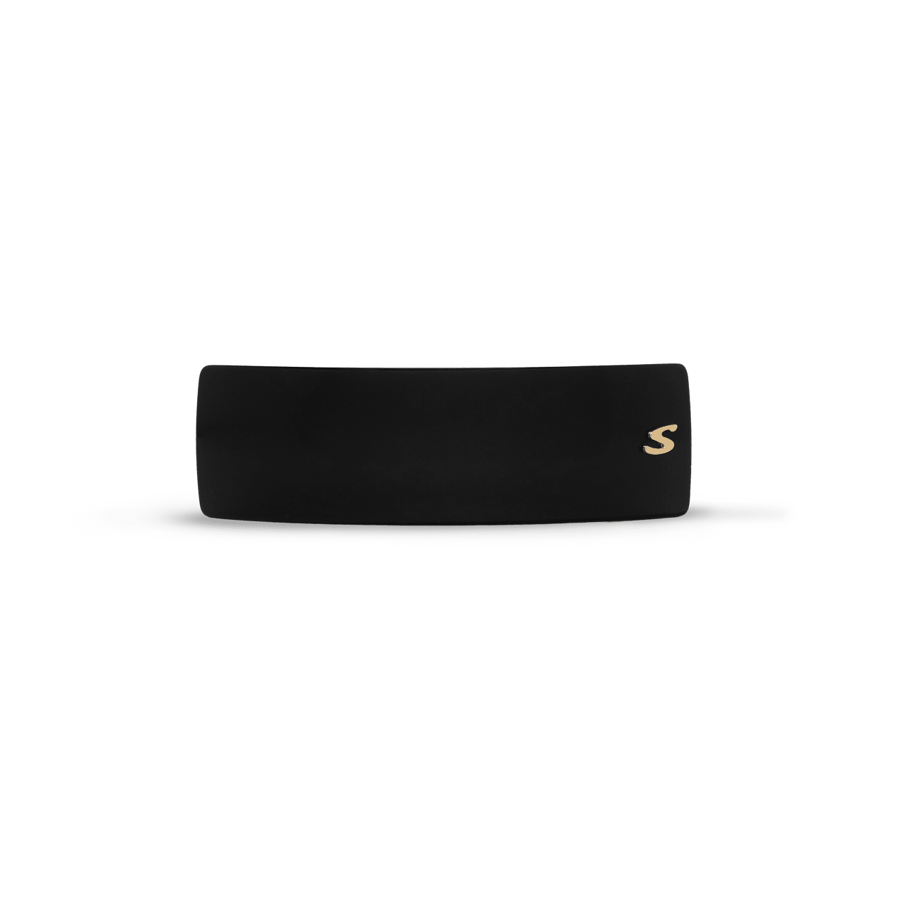 Sacrae Barrette Classique large in black and cream — polished acetate on a clean surface
