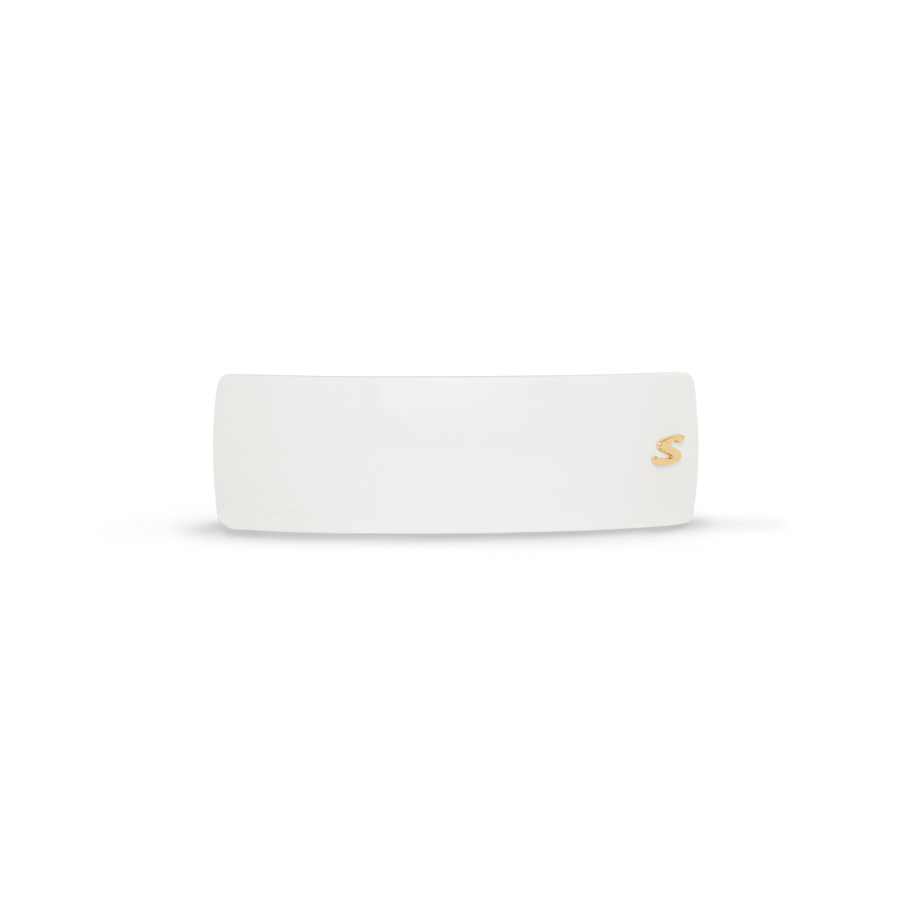 Sacrae Barrette Classique large in cream and black — polished acetate on a clean surface