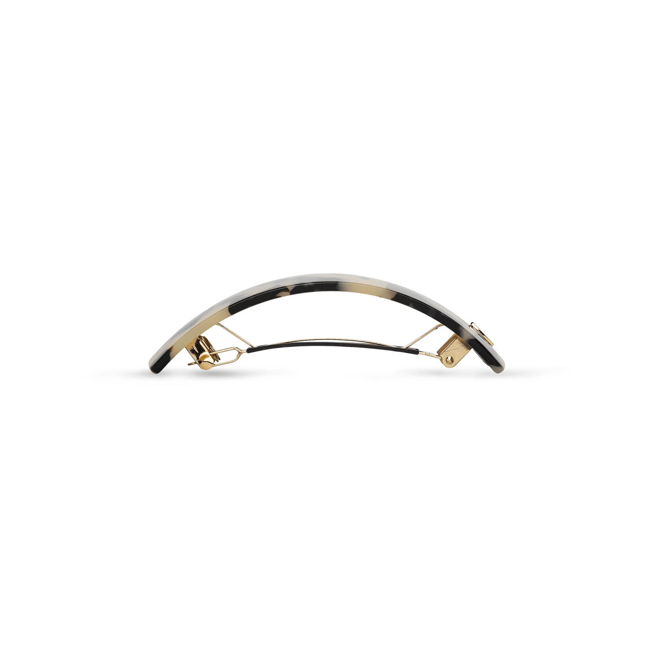 Sacrae Barrette Classique large white tokyo — worn in a low bun, side profile