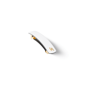Sacrae Barrette Classique medium cream and black — detail of the clip interior and French finish