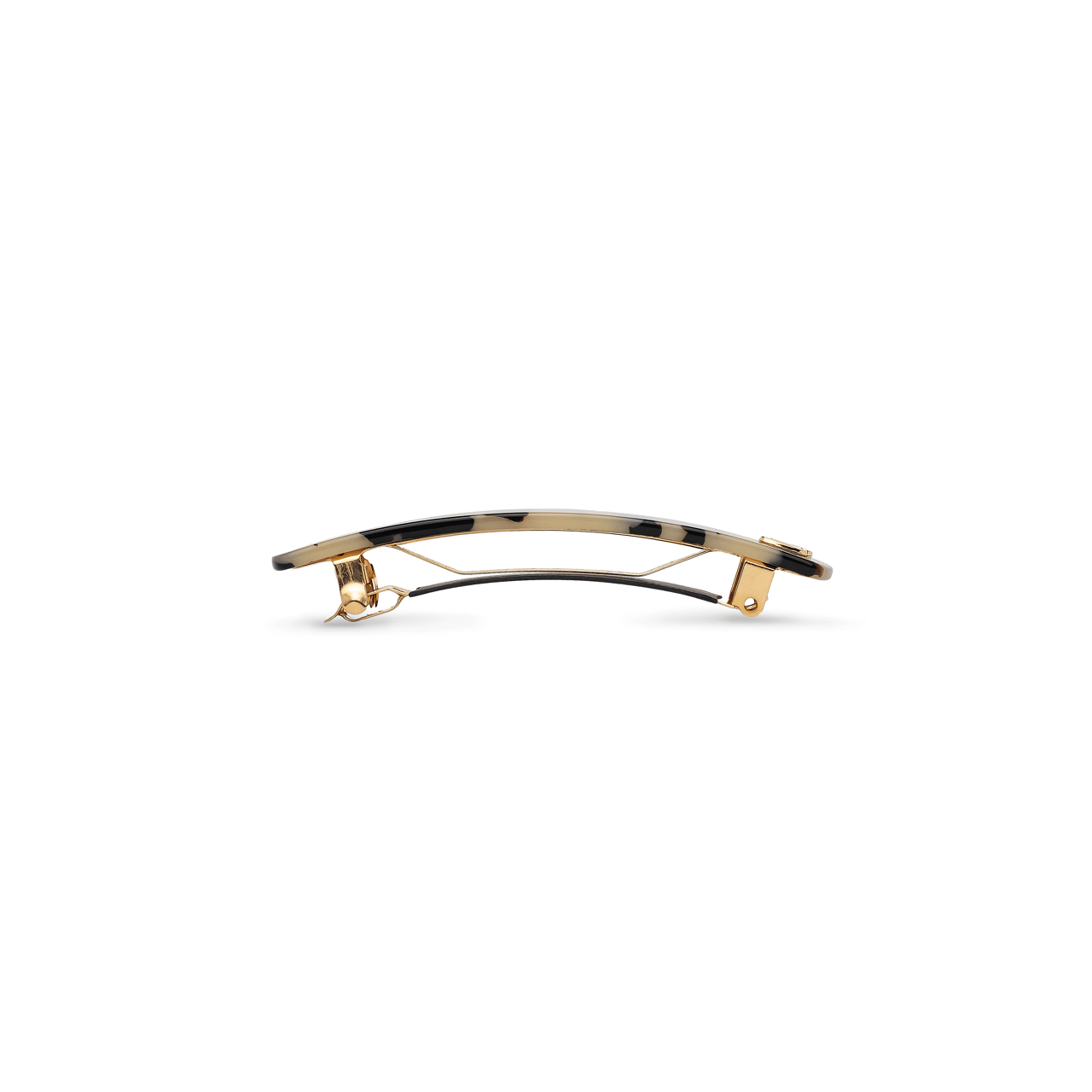 Sacrae Barrette Classique medium white tokyo — worn in a low bun, side profile