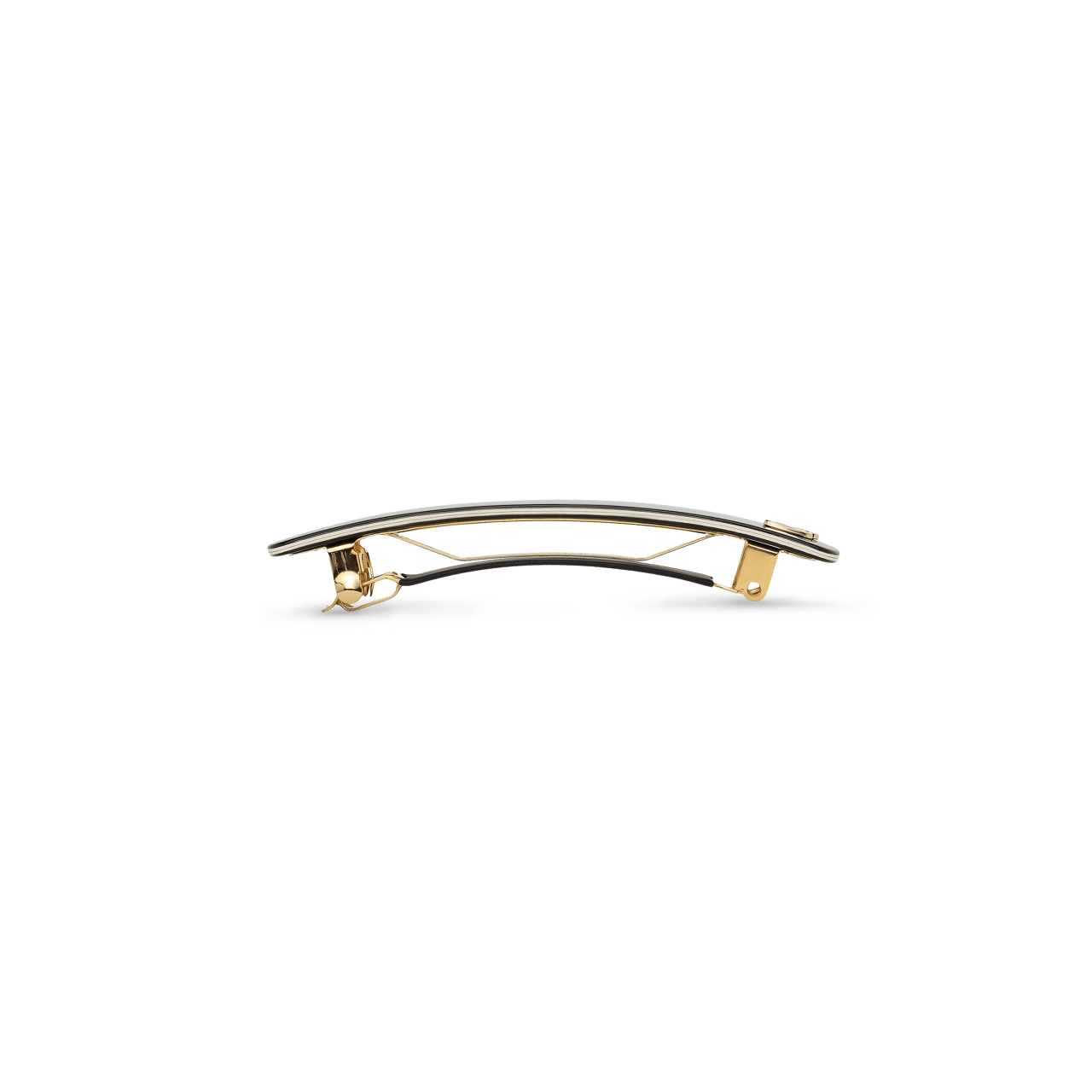 Barrette M Éclat Vert — detail of clasp and engraved S mark