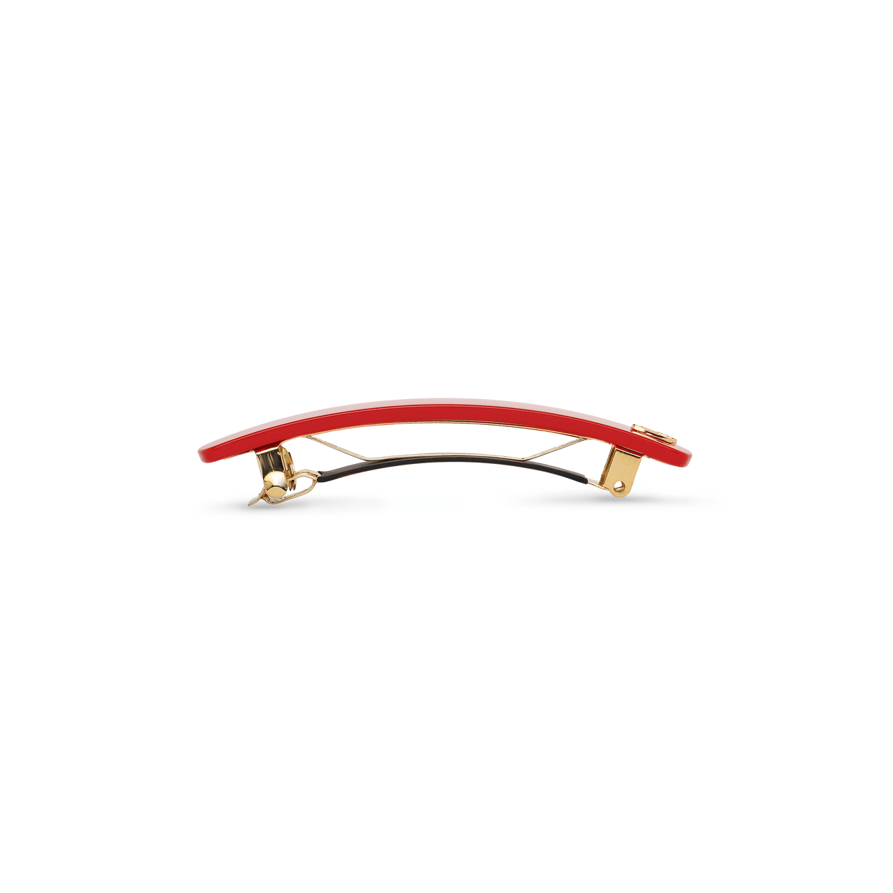 Barrette M midnight rouge — clasp detail and S engraving