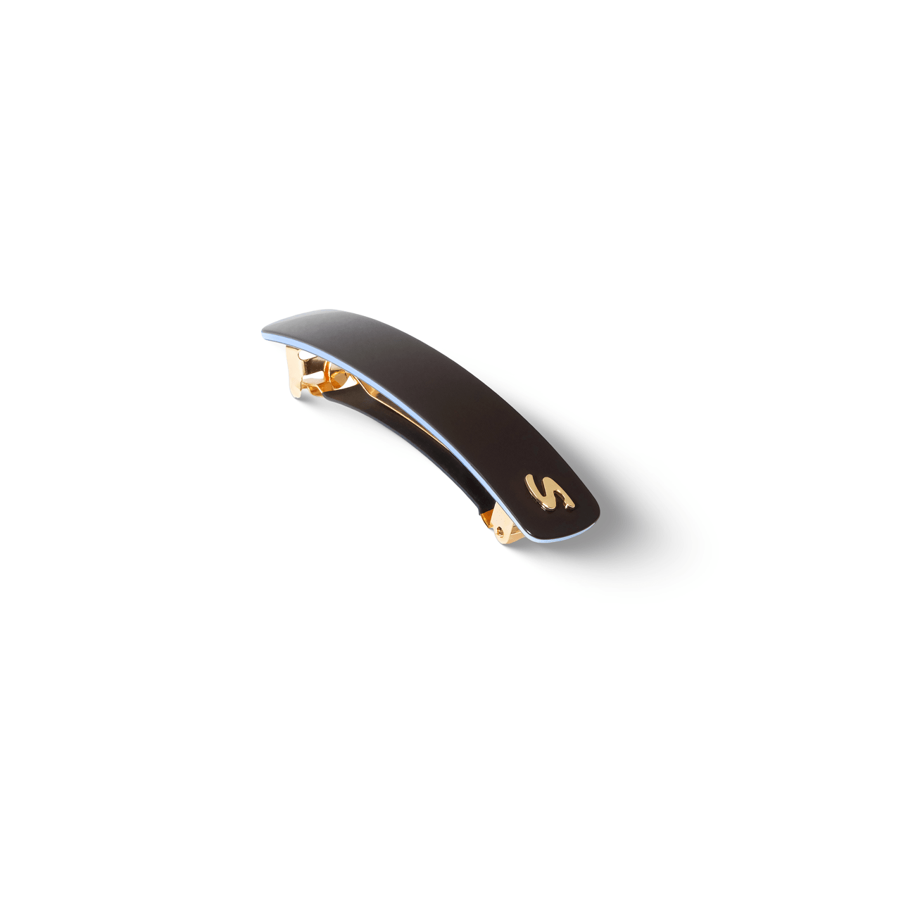 Barrette M Twilight Mirage — detail of clasp and engraved S mark