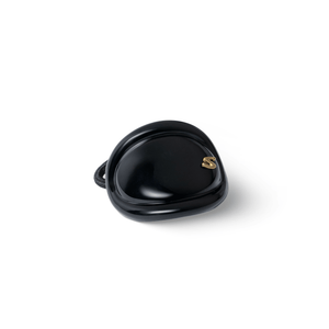 Sacrae Charmé de Cheveux glossy black — worn pinned into an updo, detail view
