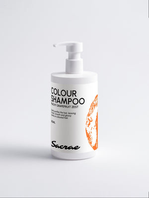 Sacrae Colour Care Shampoo Peachy Grapefruit Zest — product shot on clean surface