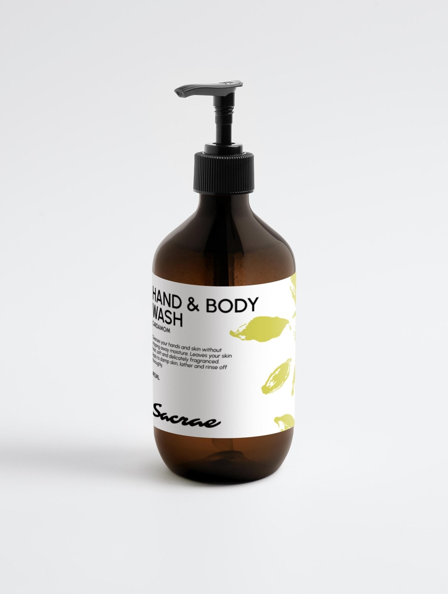 Sacrae Hand & Body Wash Ginger & Smoky Cardamom — product shot on clean surface