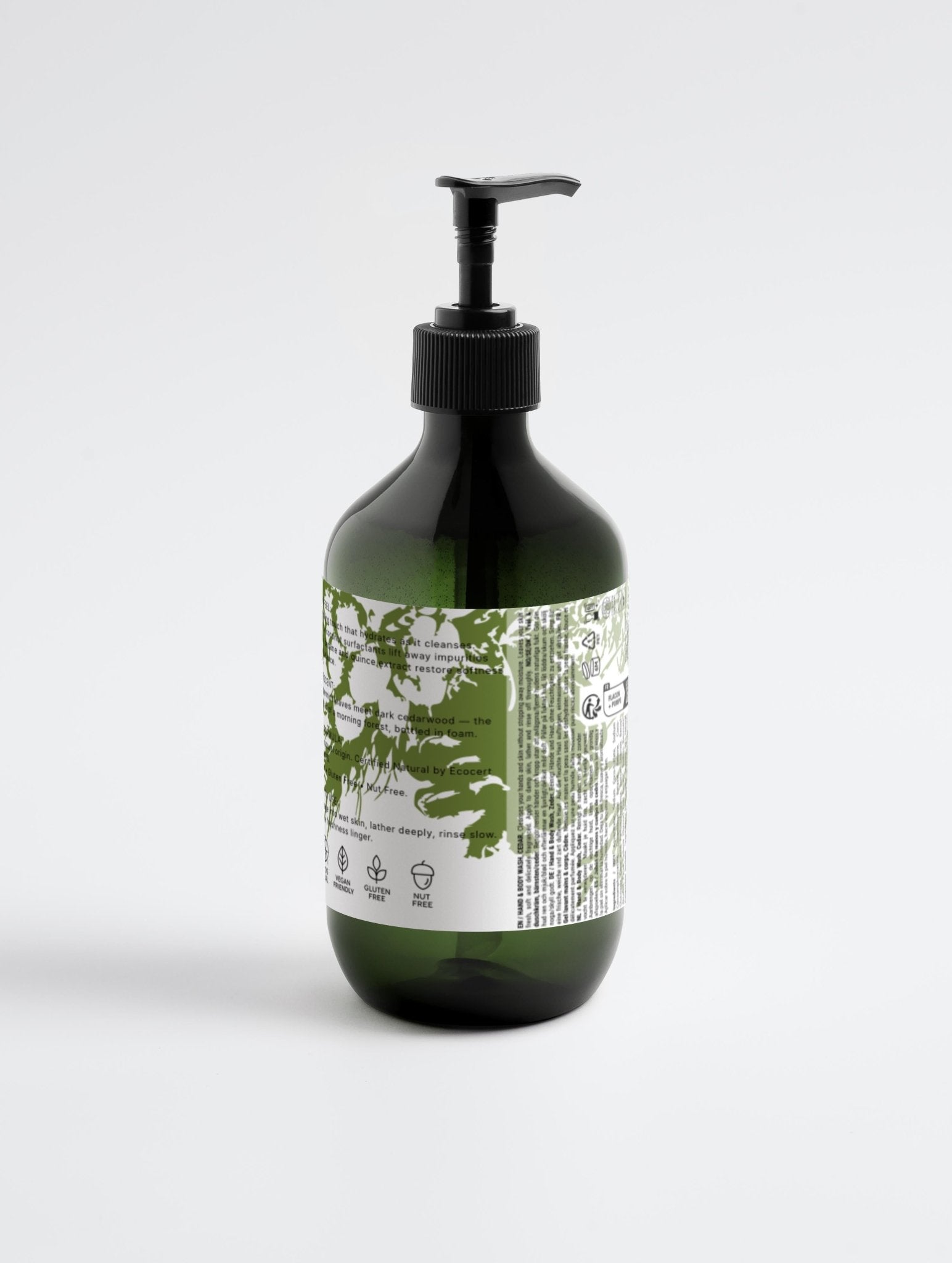 Sacrae Hand & Body Wash Peppermint & Dark Cedar — product shot on clean surface