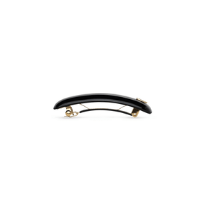 Jonc Classique Barrette glossy black — S engraving and clasp mechanism close-up