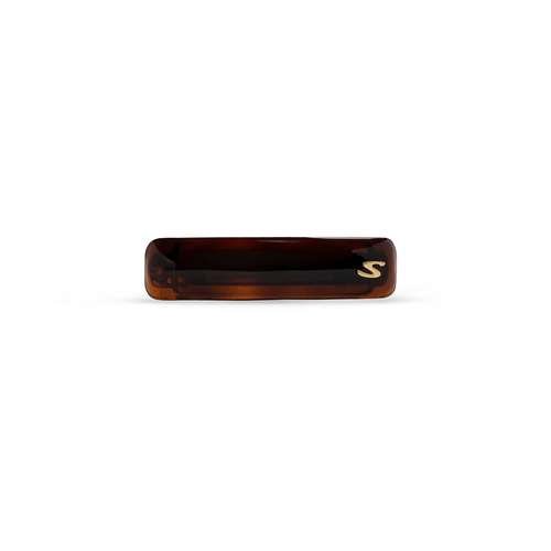 Sacrae Jonc Classique Barrette in tortoise — slim bar barrette on clean surface