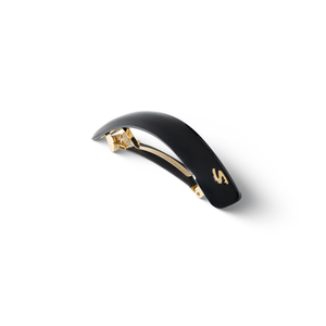 Sacrae Jonc Majesté glossy black — side profile showing barrette width and finish