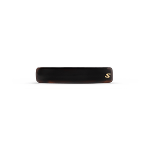 Sacrae Jonc Majesté Barrette in tortoise — wide-bar acetate barrette on neutral ground