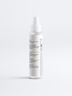 Sacrae Keratin Shine Leave-In Hair Mist — detail of bottle and mist nozzle