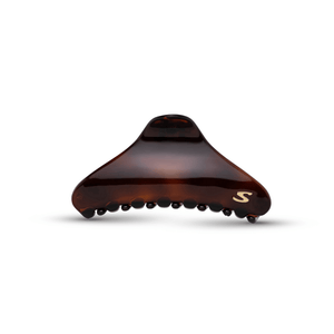 Sacrae Large French Yoga Hair Clip in tortoise — oversized claw clip on clean surface