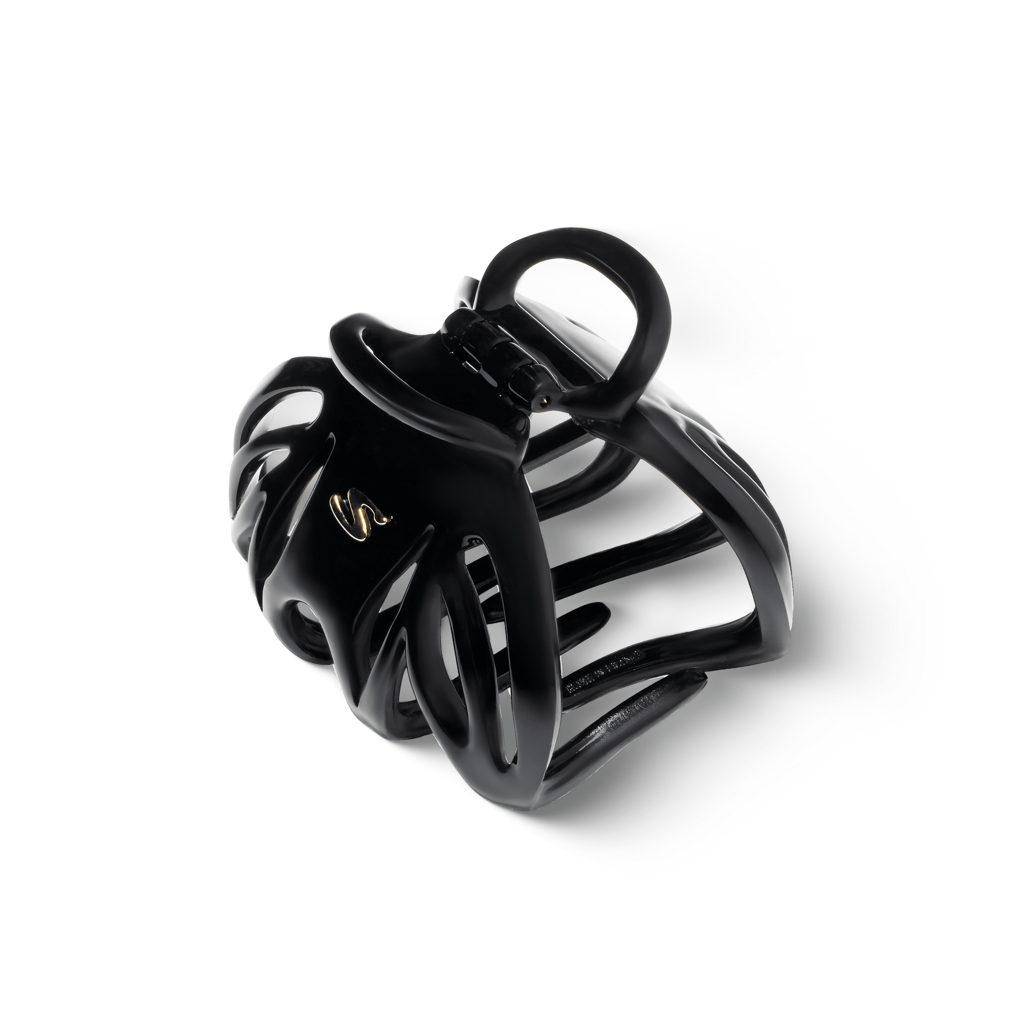 Sacrae Lena Small Claw Clip glossy black — close-up of claw shape