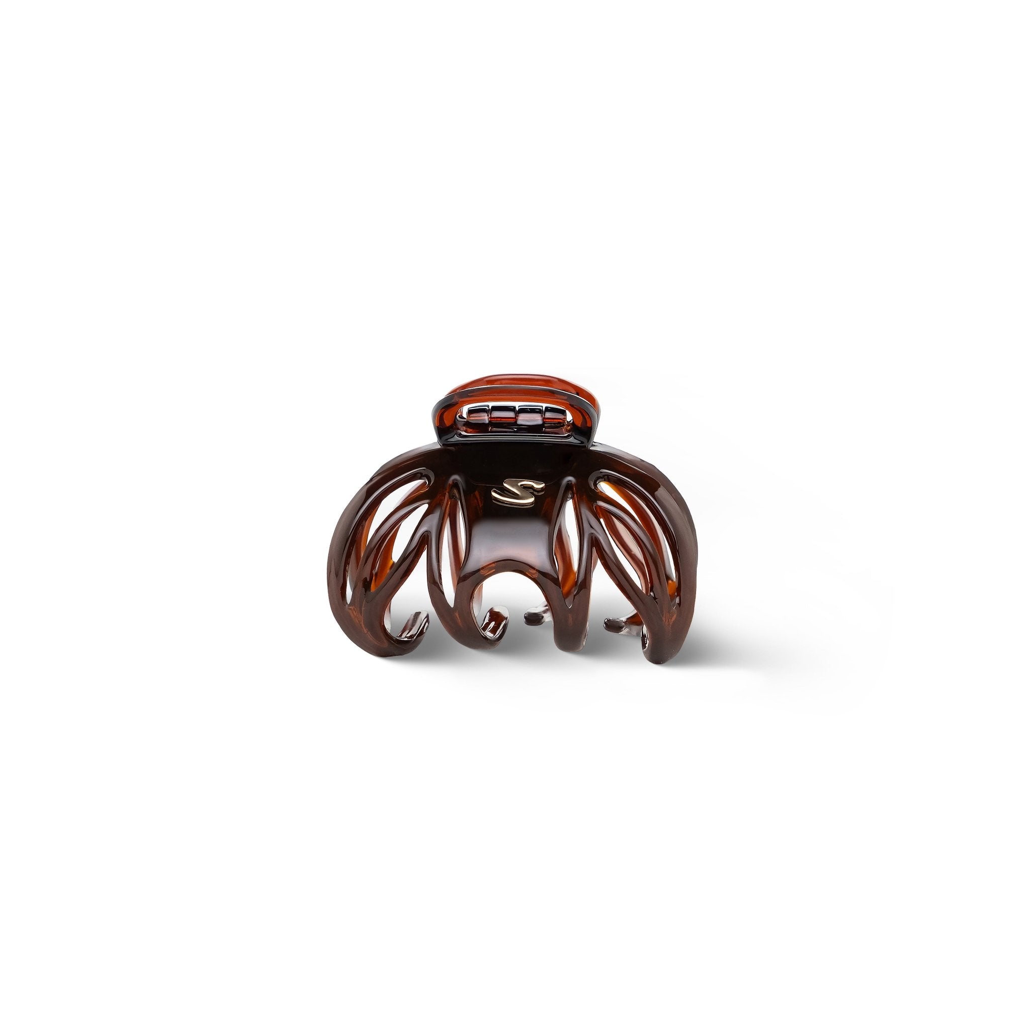 Sacrae Lena Small Claw Clip in tortoise — petite acetate clip on clean background