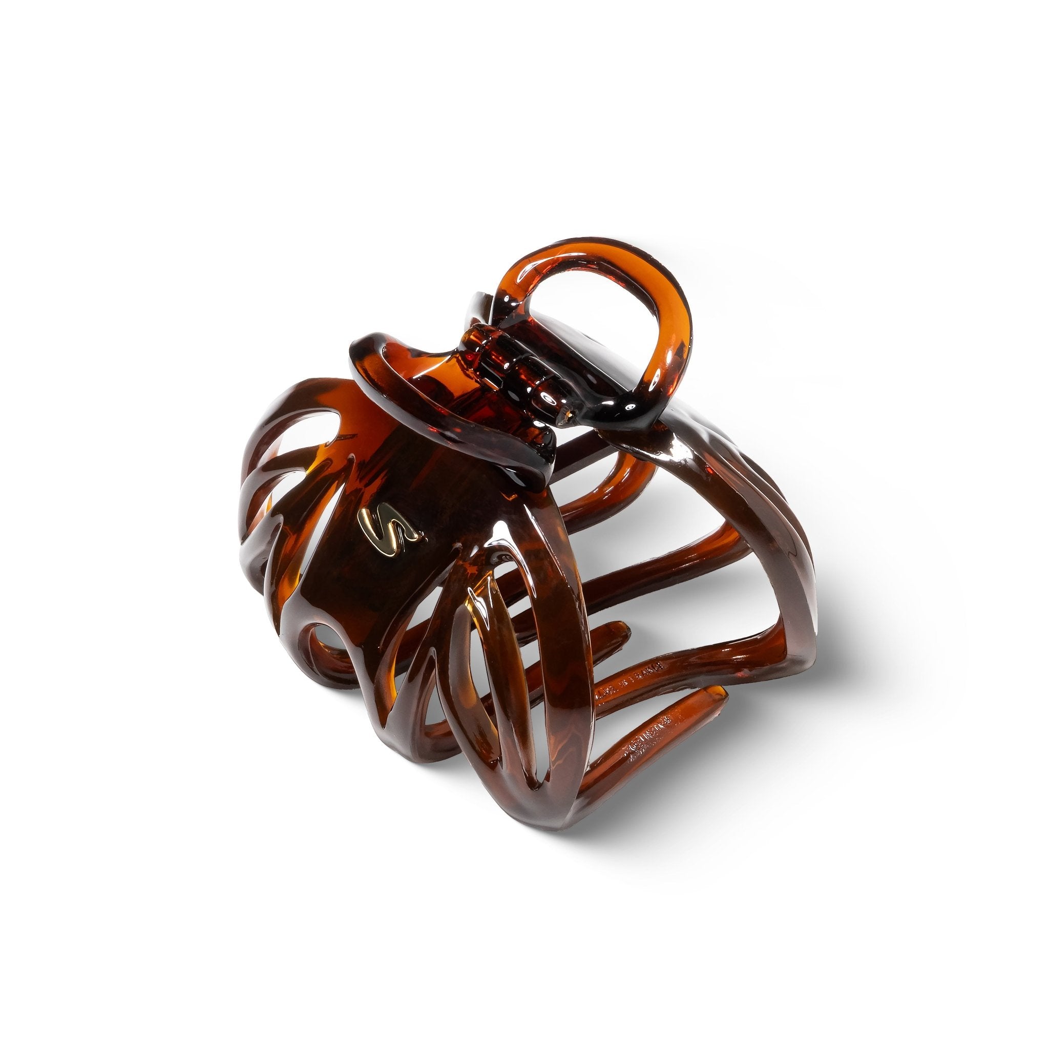 Sacrae Lena claw clip tortoise — profile shot showing curve and finish