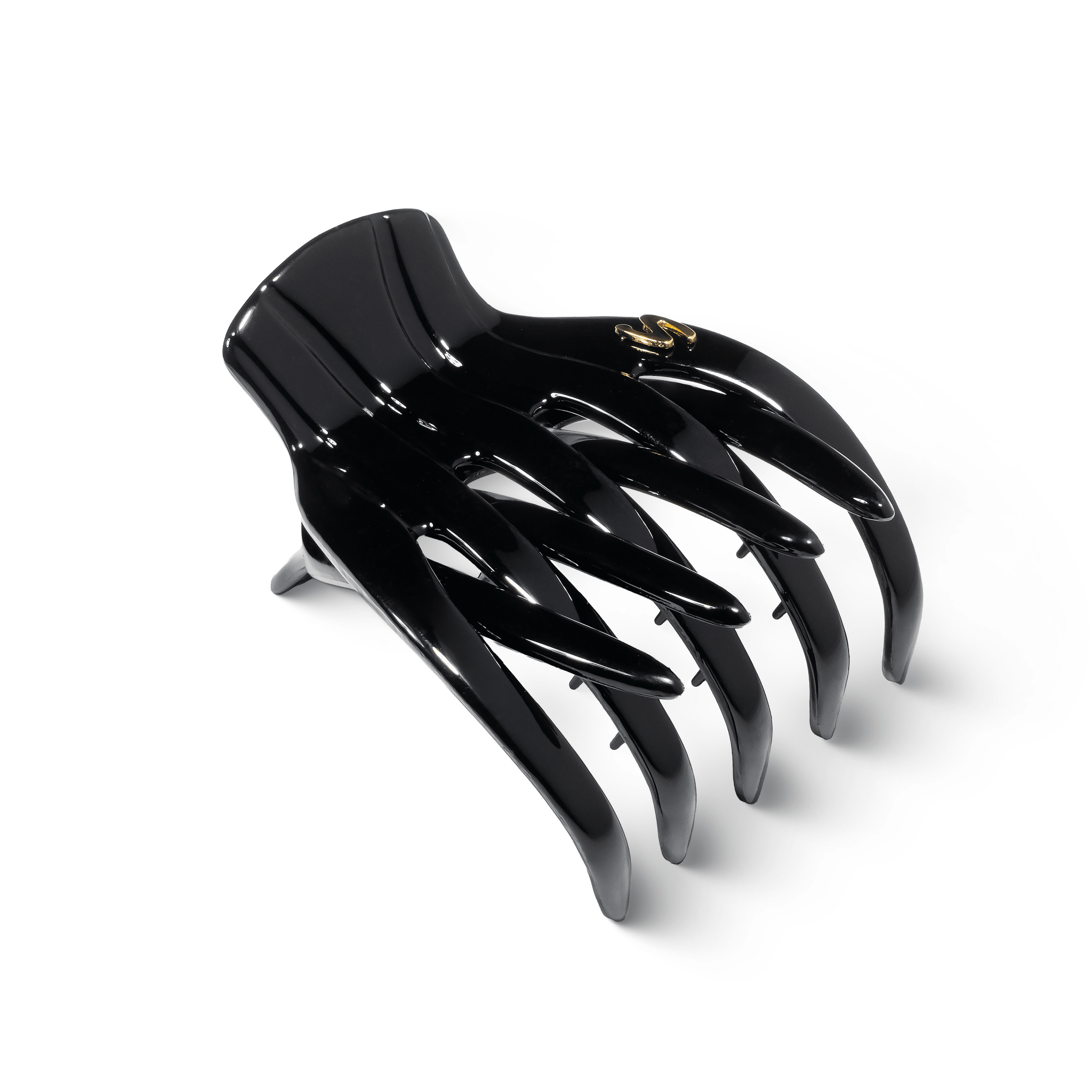 Marina Medium Claw Clip – Glossy Black - Sacrae Beauty