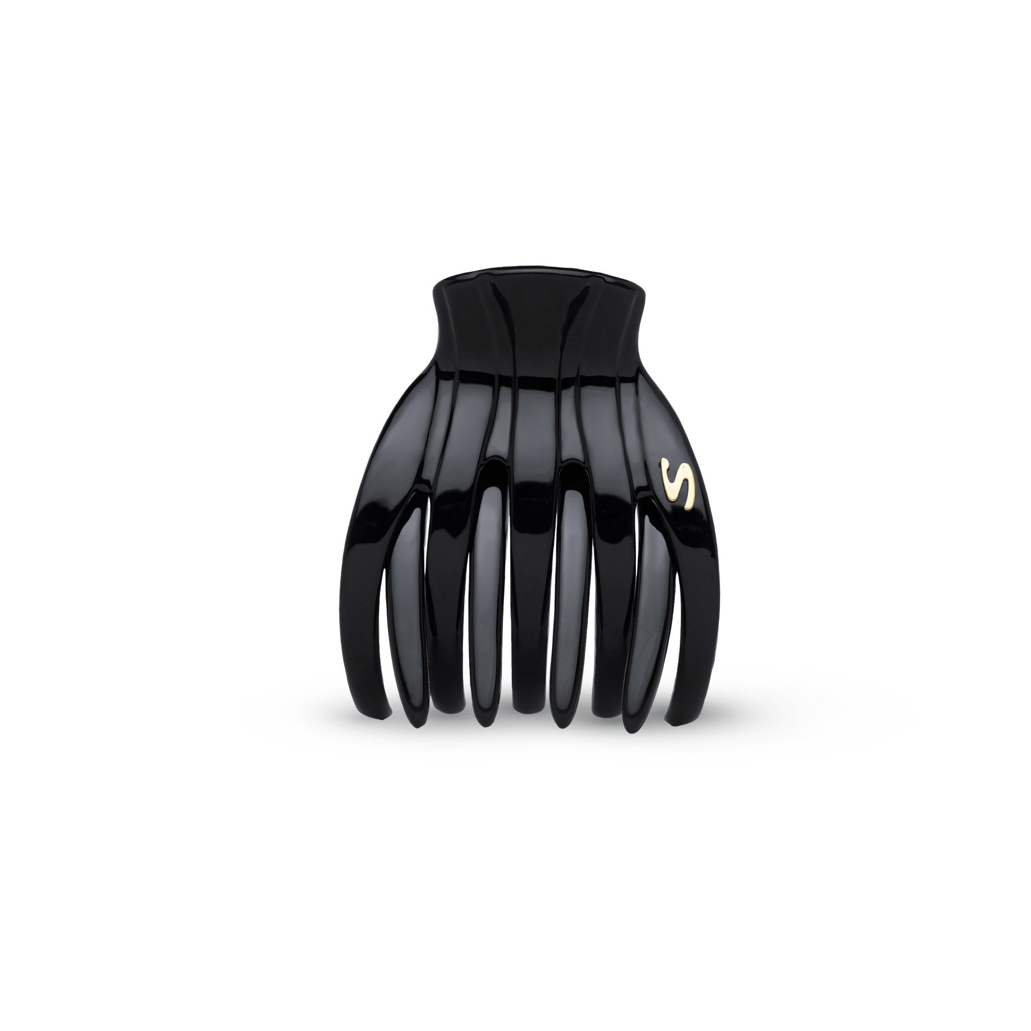 Marina Medium Claw Clip – Glossy Black - Sacrae Beauty