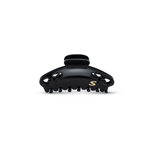 Sacrae Melissa Large Claw Clip in glossy black — Mazzucchelli acetate on clean background