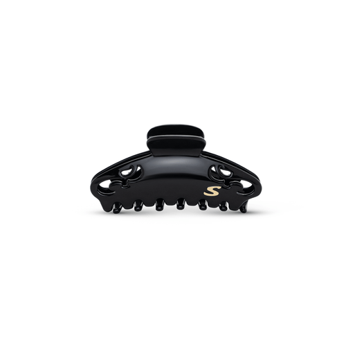 Sacrae Melissa Large Claw Clip in glossy black — Mazzucchelli acetate on clean background
