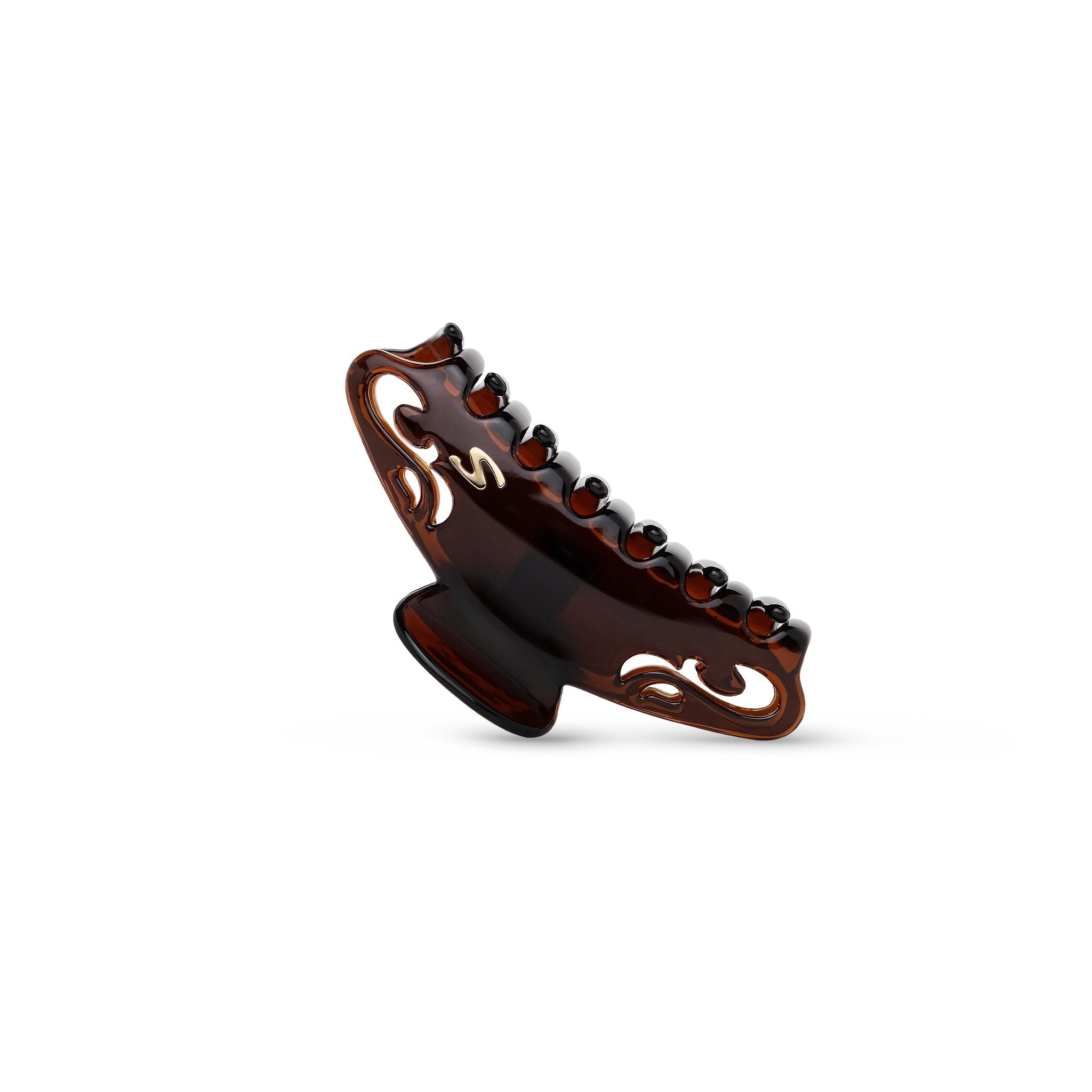 Melissa Large Claw Clip tortoise — interior Grip Link System™ teeth detail