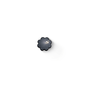 Sacrae Petite Fleur Clip in glossy black — floral-form acetate clip on pale background