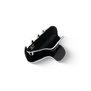 Sacrae Pince Iconique medium black and cream — side profile showing depth and curve