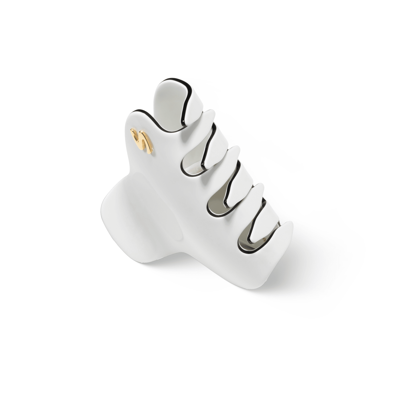 Sacrae Pince Iconique medium cream and black — side profile showing depth and curve