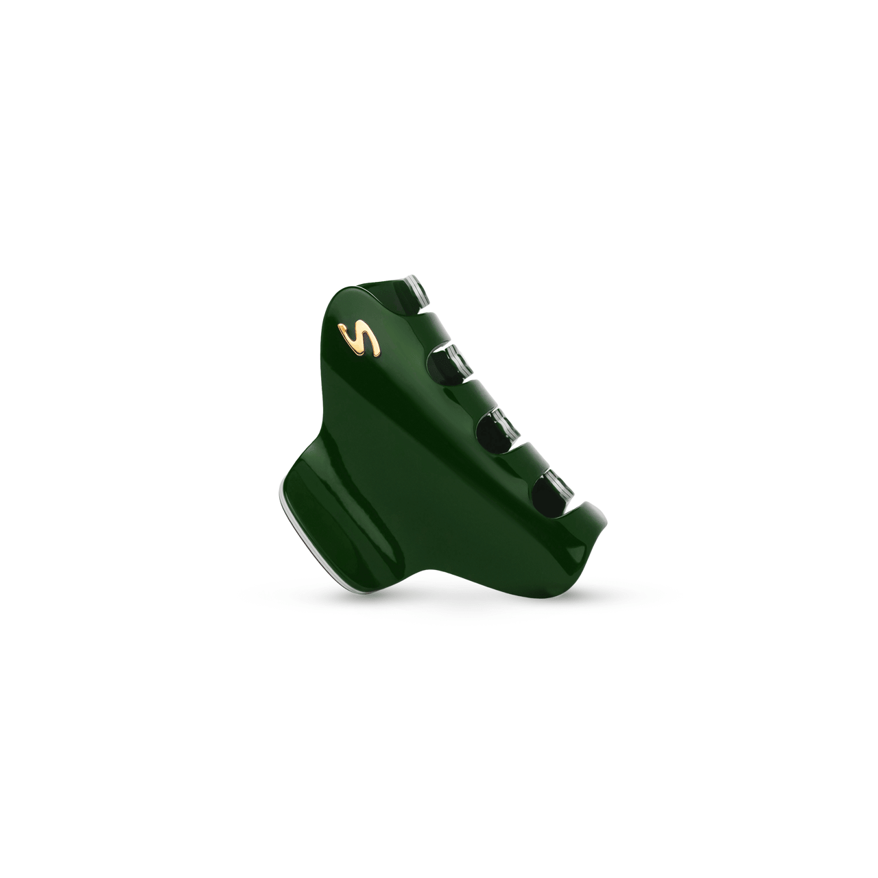 Sacrae Pince Iconique M Éclat Vert — acetate claw clip on editorial surface