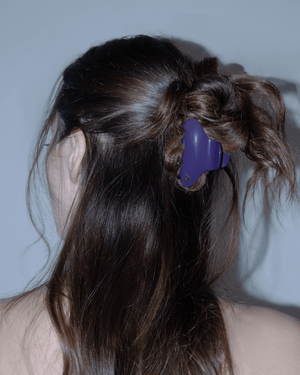 Pince M Purple Karma — flatlay with matching Barrette M