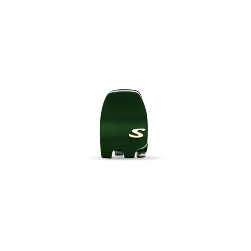 Sacrae Pince Iconique XS Éclat Vert — acetate claw clip on editorial surface