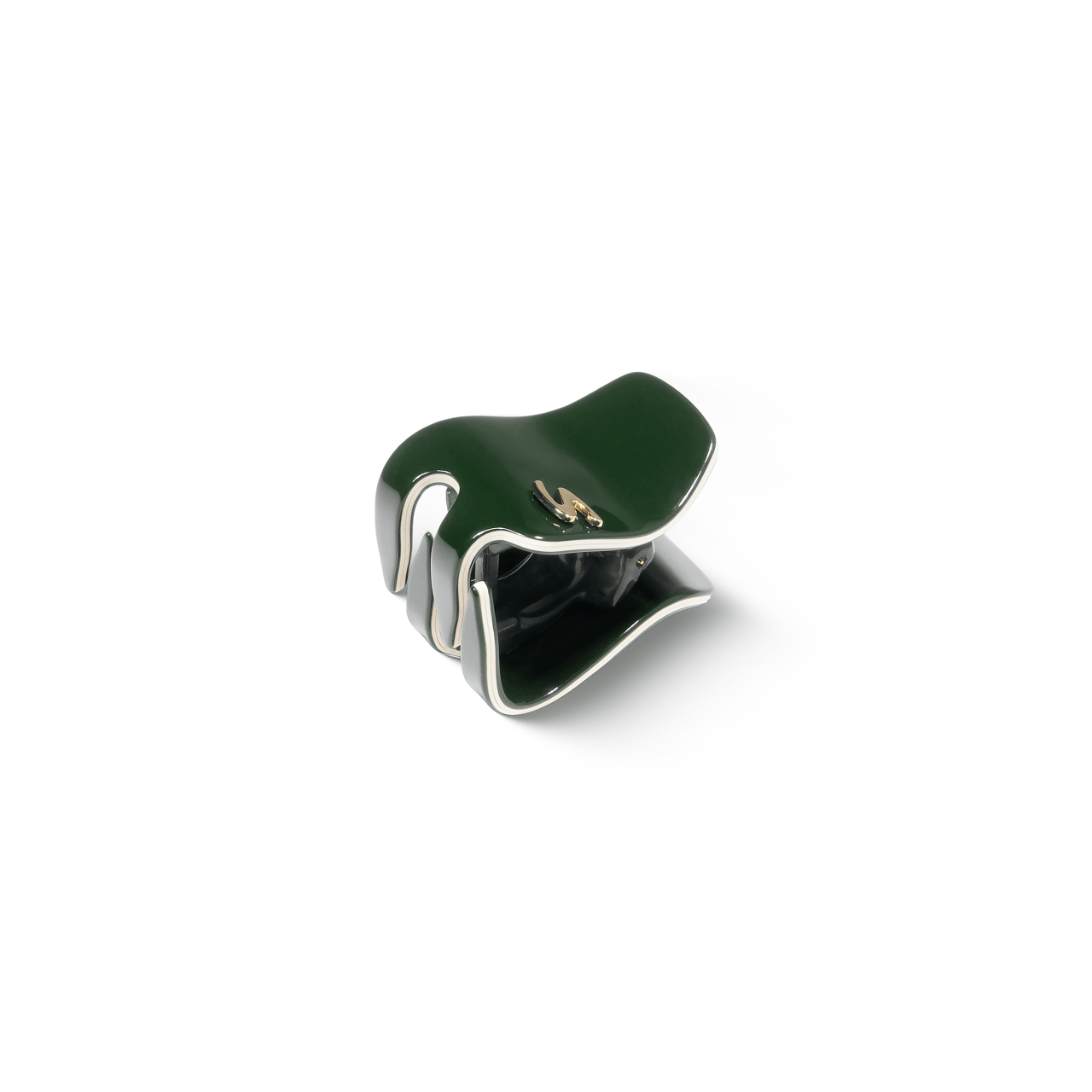 Pince XS Éclat Vert — flatlay with matching Barrette XS