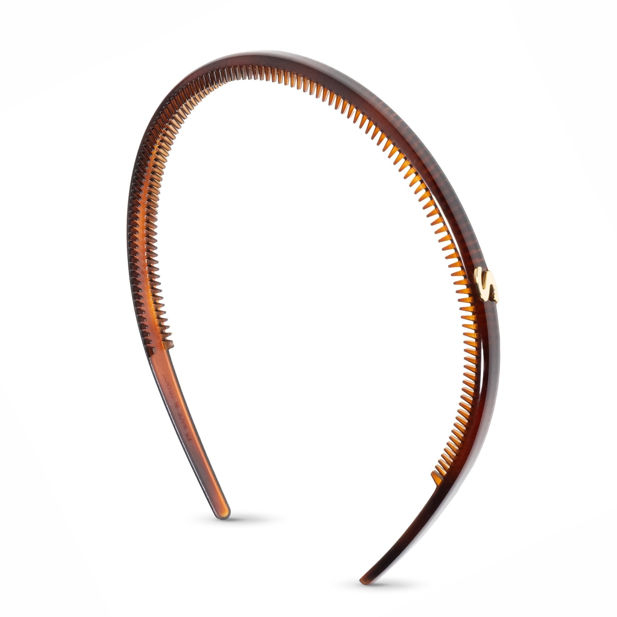 Sacrae Signature Headband in tortoise — wide acetate headband on neutral background